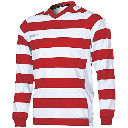 Mitre Unisex Kinder Converge Hoop Fußballtrikot, Dunkelrot/Weiß, M Mitre Unisex Kinder Converge Hoop Fußballtrikot, Dunkelrot/Weiß, M von Mitre