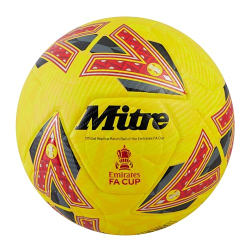 Mitre Match FA Cup Fußball, Gelb/Grau/Rot, 4 von Mitre