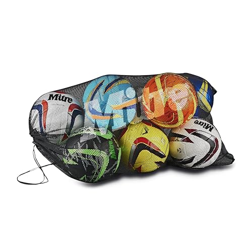 Mitre Netz-Fußballsack, belüftet, für 10 Bälle, Schwarz, Einheitsgröße Mitre Netz-Fußballsack, belüftet, für 10 Bälle, Schwarz, Einheitsgröße von Mitre