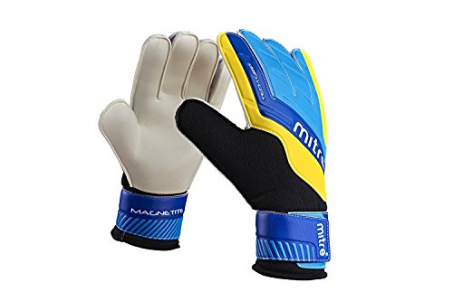 Mitre Magnetite Torwarthandschuhe | sei bereit für das Fußballspiel | hoher Komfort, Schwarz/Blau/Gelb, Größe 8 Mitre Magnetite Torwarthandschuhe | sei bereit für das Fußballspiel | hoher Komfort, Schwarz/Blau/Gelb, Größe 8 von Mitre