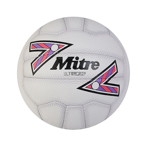 Mitre Ultra Grip Fußball für Unisex Erwachsene, Weiß/Schwarz/Lila, 4 Mitre Ultra Grip Fußball für Unisex Erwachsene, Weiß/Schwarz/Lila, 4 von Mitre