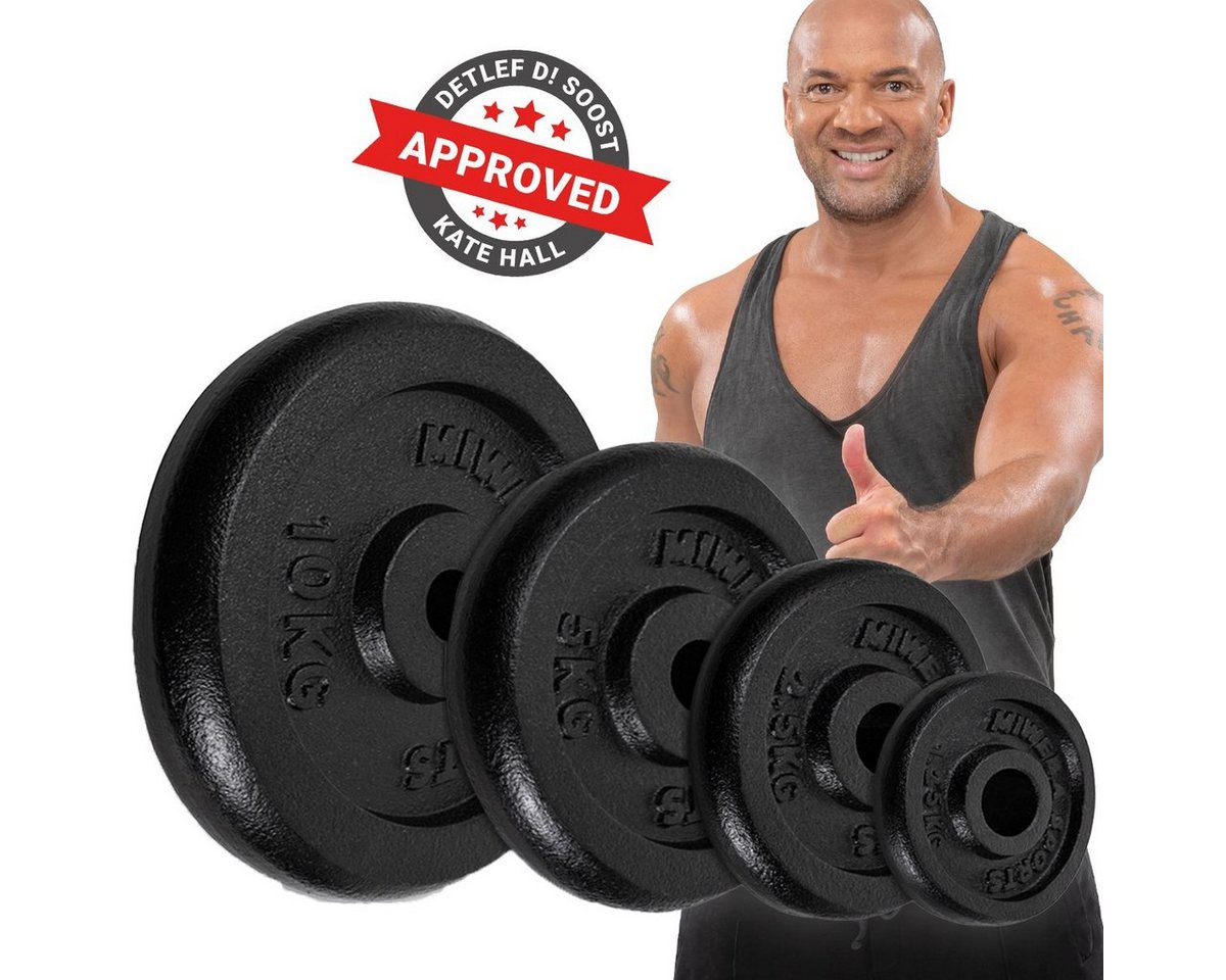 Miweba Sports Hantelscheibe Profi Gusseisen Hantelscheiben HSG - 1.25 - 10 kg, 20 kg, (2er-Set, Hantelscheibenset, Hantel Gewichte Set, Gewicht Scheiben, Muskelaufbau, Workout, Training, Ganzkörpertraining, 2-tlg., 2x 10 kg, Ø 30mm, Gusseisen, 26.5 x 4.0 cm), Gewicht Scheiben Krafttraining Fitnessgerät - Fitness Hantel Zubehör Miweba Sports Hantelscheibe Profi Gusseisen Hantelscheiben HSG - 1.25 - 10 kg, 20 kg, (2er-Set, Hantelscheibenset, Hantel Gewichte Set, Gewicht Scheiben, Muskelaufbau, Workout, Training, Ganzkörpertraining, 2-tlg., 2x 10 kg, Ø 30mm, Gusseisen, 26.5 x 4.0 cm), Gewicht Scheiben Krafttraining Fitnessgerät - Fitness Hantel Zubehör von Miweba Sports
