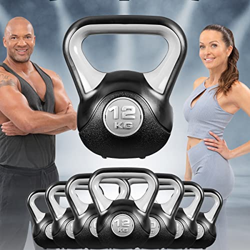 Miweba Sports Kettlebell KB200 | 4.0-12.0 Kg Gewichte - Kugelhantel - Kugelgewicht - Schwunghantel - Kettlebells - Hanteln - Hantel für Indoor & Outdoor - Krafttraining - Bodenschonend (12.0 kg) von Miweba Sports