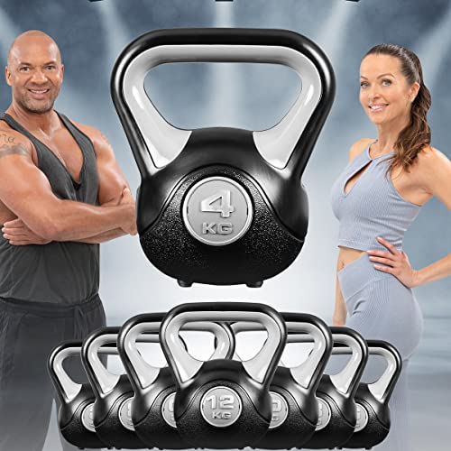 Miweba Sports Kettlebell KB200 | 4.0-12.0 Kg Gewichte - Kugelhantel - Kugelgewicht - Schwunghantel - Kettlebells - Hanteln - Hantel für Indoor & Outdoor - Krafttraining - Bodenschonend (4.0 kg) von Miweba Sports