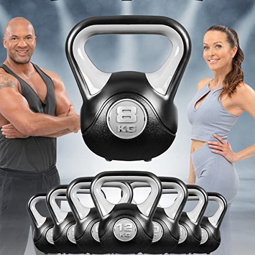 Miweba Sports Kettlebell KB200 | 4.0-12.0 Kg Gewichte - Kugelhantel - Kugelgewicht - Schwunghantel - Kettlebells - Hanteln - Hantel für Indoor & Outdoor - Krafttraining - Bodenschonend (8.0 kg) von Miweba Sports