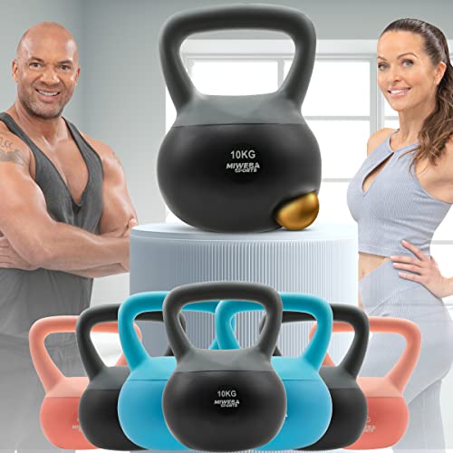 Miweba Sports Soft Kettlebell KB-100 | 4/6 / 8/10 kg Gewichte - Kugelhantel Weich - Kugelgewicht - Schwunghantel - Hanteln - Hantel für Indoor & Outdoor - Bodenschonend (10.0 kg Grau) von Miweba Sports