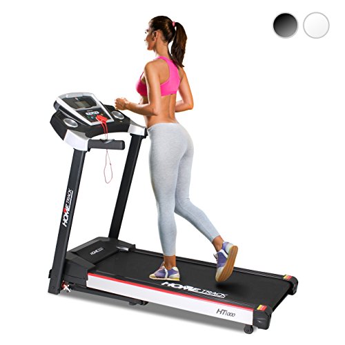 Miweba Sports elektrisches Laufband HT1000 | 3,5 PS - 16 Km/h - Incline 6% - Traglast 120 Kg - Klappbar - 12+4 Laufprogramme - Smartphone Tablet Halterung - Große Lauffläche (Schwarz) von Miweba Sports