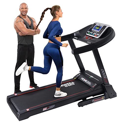 Miweba Sports elektrisches Laufband HT5000 - Incline bis 15% - Große Lauffläche – 3,5 PS - 18 km/h - 12 Laufprogramme - Innovatives Dämpfungssystem – Klappbar (Schwarz) von Miweba Sports