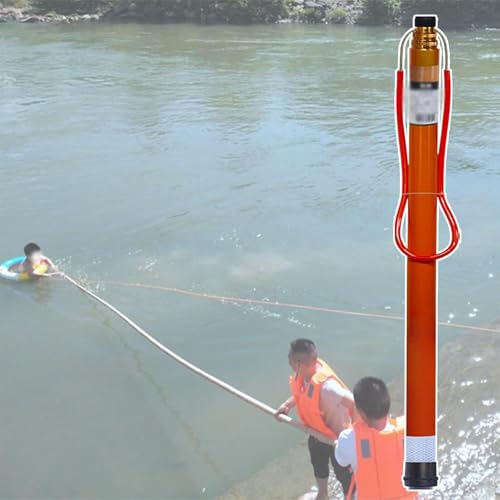 Mixtric Ausziehbare Rettungsstange Für Schwimmbäder Mit Haken, Rettungsausrüstung, Rettungsrutenstange, Leichte Notfall-Sicherheitshaken, Bergungsstangen Für Den Seebereich,Orange,10m von Mixtric