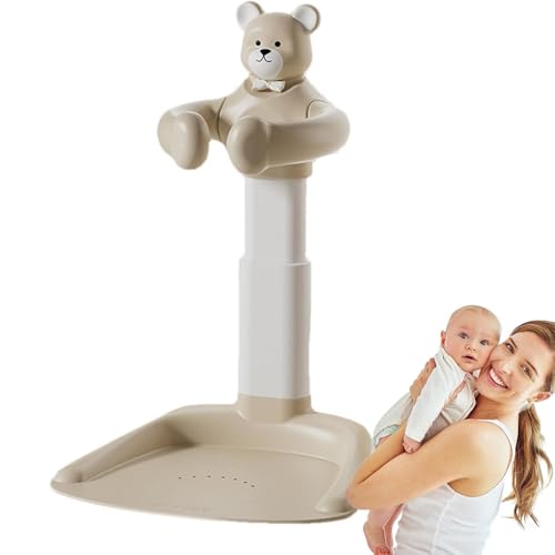 Mixtric Baby-Badewannenständer, Tragbare Badehilfe, Verstellbarer Badesitz, Duschständer Mit Rutschfester Basis, Baby-Badehilfe Zum Stehen, Für Kinder Und Mütter,Khaki von Mixtric