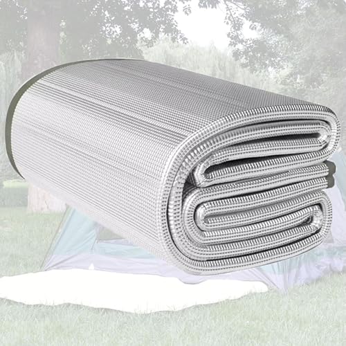 Mixtric Campingmatte, 11 Mm Faltbare Zelt Matte, Wärmeisolierende Campingmatte, Aus Aluminiumfolie Gefertigte Ultraleichte Bodenmatte, Für Camping Schaumstoffunterlage,Silber,200 * 100 * 1.1cm von Mixtric