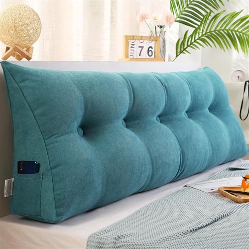 Mixtric Dreieckiges Kopfteil-Keilrückenkissen, Schulter- Und Taille Stütze Für Erwachsene, Schlafsofa-Stütze, Für Schlafsofa,Blau,L100×W20×H50cm von Mixtric