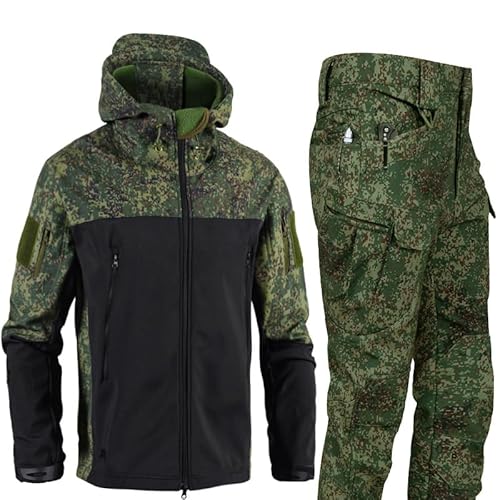 Mixtric Militärische Softshell-Overalls, wasserdichte Armee-Kampfanzug-Sets, Taktische Jacke Und Hose Für Herren, wasserdichte Tarnuniform, Trainings-Kampfoutfit,06,S von Mixtric