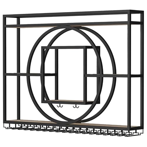 Mixtric Weinregal, Weinglasregal, Hängendes Kelchregal, Großer Flaschenhalter Aus Metall, Multifunktionales Weinregal, Für Die Hausbar, Das Esszimmer Und Die Küche,Schwarz,100cm von Mixtric