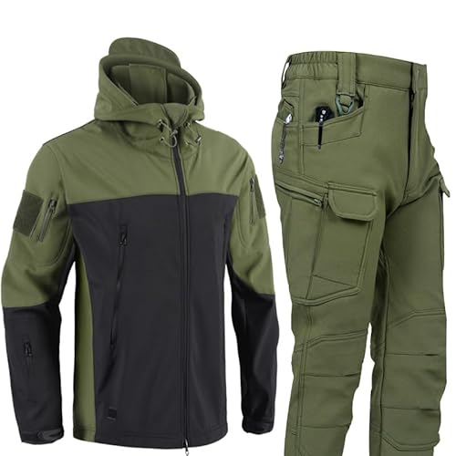 Mixtric wasserdichte Und Atmungsaktive Jacken Für Herren, Leichte Jacken Mit Kapuze, Militärische Regenjacke Für Herren, Für Outdoor-Abenteuer Und Wandern,03,L von Mixtric