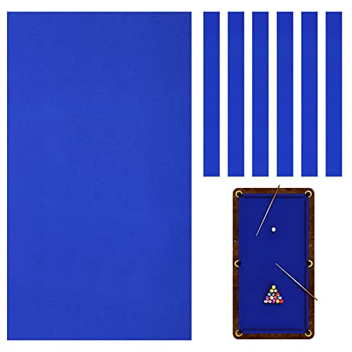 Mixweer Billardtuch, 2,6 m, aus Filz mit 6 Stoffstreifen, vorgeschnittener Billardtisch für Zuhause, Clubs, Bars, Indoor-Sportspiele (blau) Mixweer Billardtuch, 2,6 m, aus Filz mit 6 Stoffstreifen, vorgeschnittener Billardtisch für Zuhause, Clubs, Bars, Indoor-Sportspiele (blau) von Mixweer