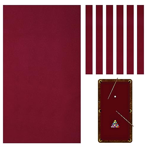 Mixweer Billardtuch, 2,6 m, aus Filz mit 6 Stoffstreifen, vorgeschnittener Billardtisch für Zuhause, Clubs, Bars, Indoor-Sportspiele (rot) Mixweer Billardtuch, 2,6 m, aus Filz mit 6 Stoffstreifen, vorgeschnittener Billardtisch für Zuhause, Clubs, Bars, Indoor-Sportspiele (rot) von Mixweer