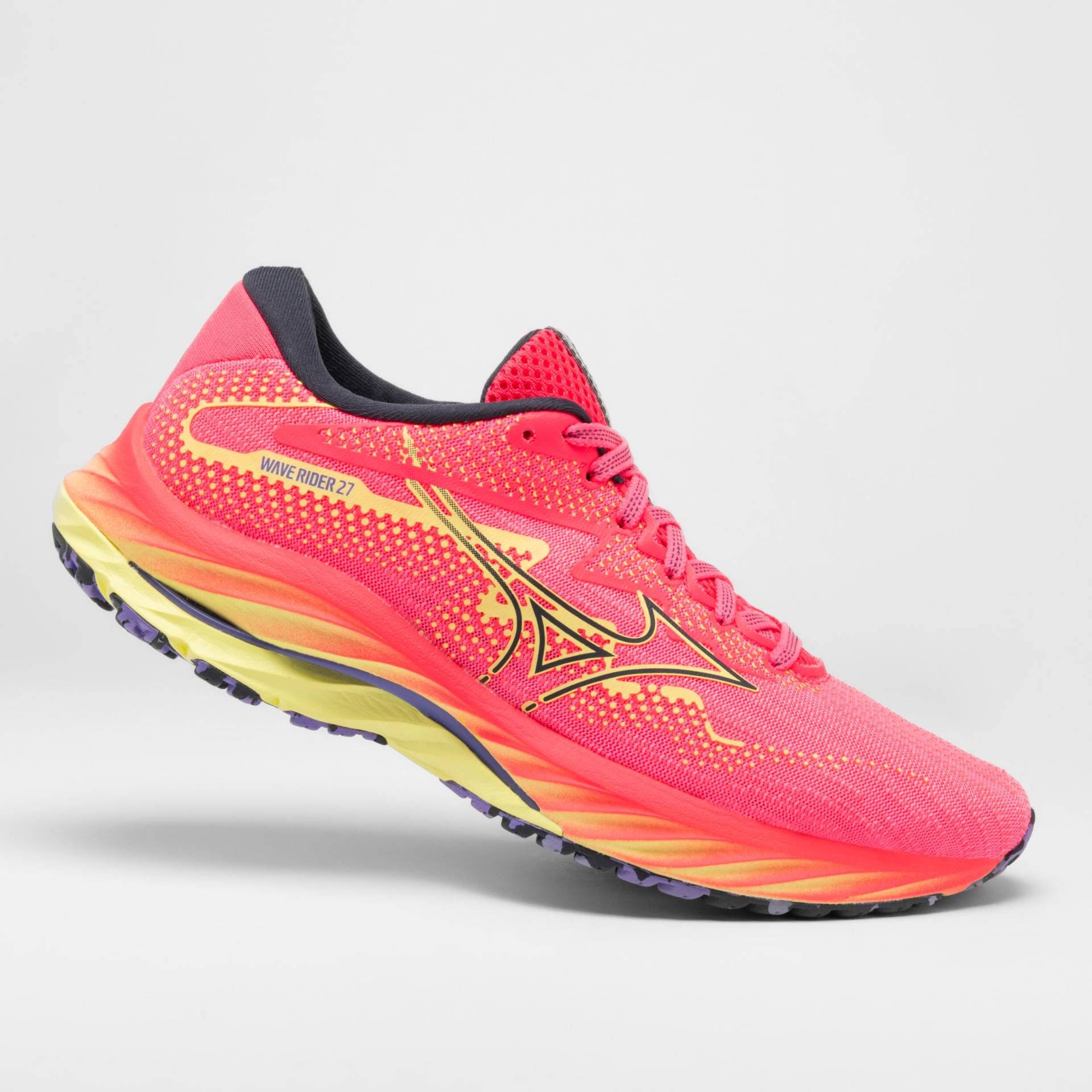 Laufschuhe Damen Mizuno - Wave Rider 27 rosa/dunkelblau/neonfarben von Mizuno