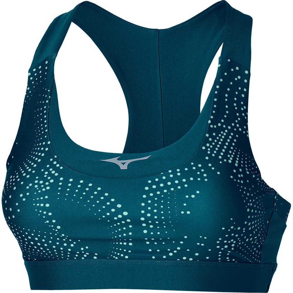 Mizuno Alpha Padded Sports Top Medium Support Blau XS Frau von Mizuno