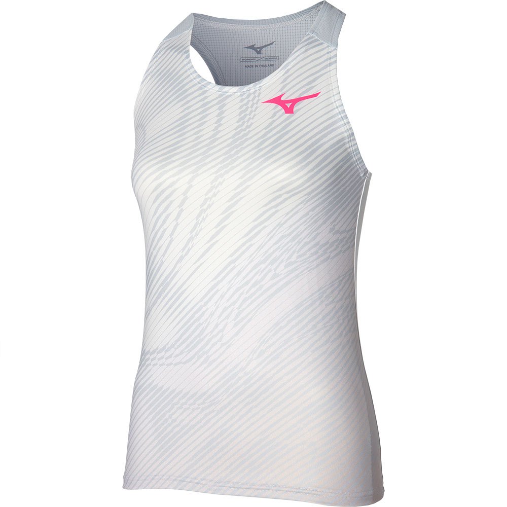 Mizuno Charge Printed Sleeveless T-shirt Weiß L Frau von Mizuno