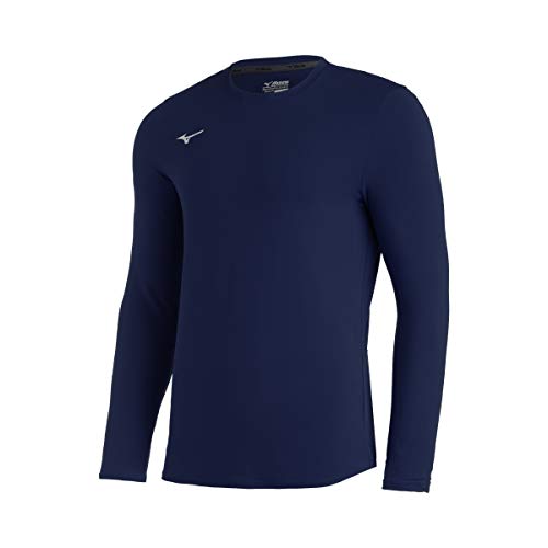 Mizuno Comp Diamond Long Sleeve Crew, Navy, Large von Mizuno