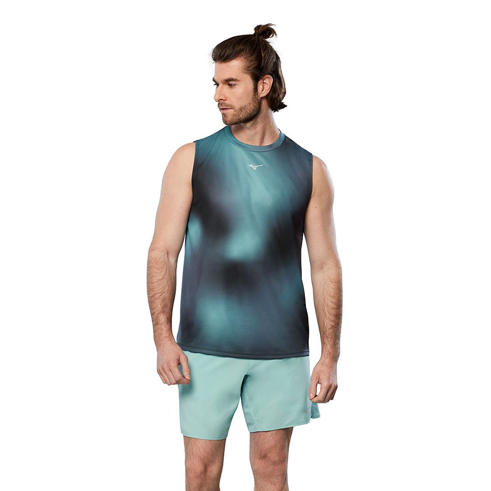 Mizuno Core Graphic Sleeveless T-shirt Blau S Mann von Mizuno