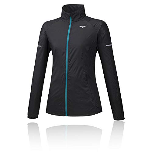 Mizuno Damen Aero Wind Longsleeve-Schwarz, Türkis Shirts, XS von Mizuno