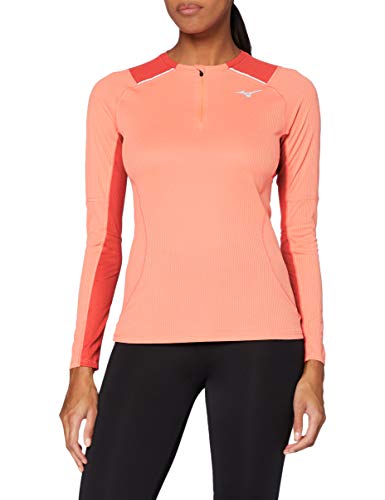 Mizuno Damen Dry Aeroflow HZ Longsleeve, Fusion Coral, M von Mizuno