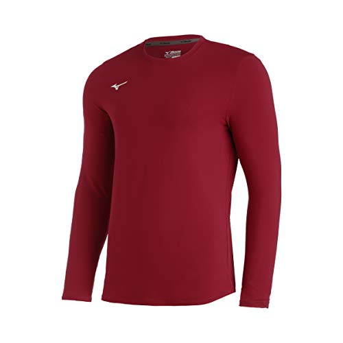 Mizuno Damen Größe XS: Langärmeliges Rundhalsausschnitt, Cardinal, X-Small von Mizuno