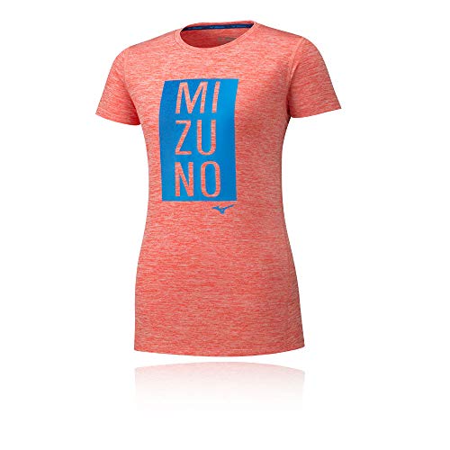 Mizuno Damen Impulse Core Blocks T-Shirt-Orange, Blau, XS von Mizuno