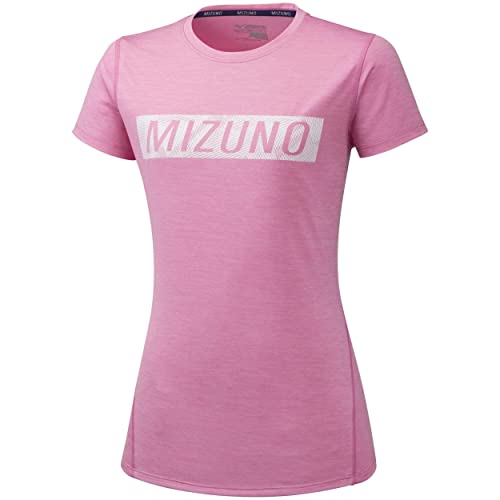 Mizuno Damen Impulse Core Graphic T-Shirt-Rosa, Weiß, M von Mizuno