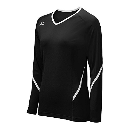 Mizuno Damen Techno Generation Long Sleeve Jersey, Damen, schwarz/weiß, XL von Mizuno
