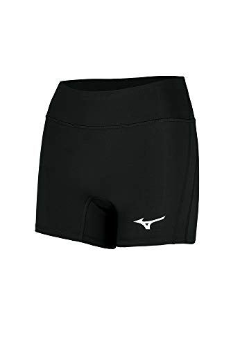 Mizuno Damen Volleyball-Shorts mit erhöhter Innenbeinlänge 10,2 cm, Damen, Elevated 4" Inseam Volleyball Short, schwarz, Medium von Mizuno