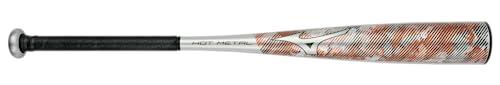 Mizuno HOT Metal – Big Barrel Youth USSSA Baseballschläger (-10) | Jugend – Jungen Aluminium-Baseballschläger | Grau-Orange | 567 g | 66 cm (2600) von Mizuno