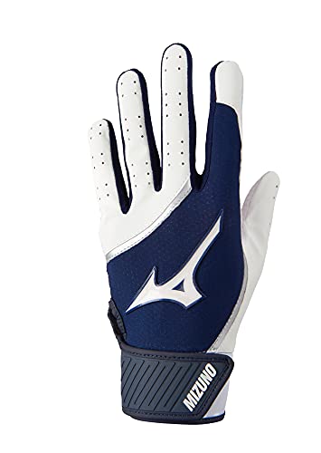 Mizuno MVP Baseball-Schlaghandschuh für Erwachsene, Weiß/Marineblau, Größe L von Mizuno