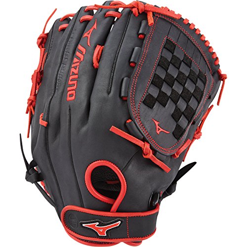 Mizuno MVP Prime SE Slow Pitch GMVP1400PSES6 Utility Model Handschuhe, Schwarz/Rot von Mizuno