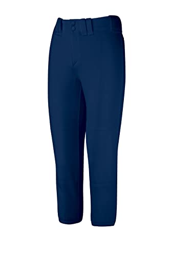 Mizuno Mädchen Softball-Hose mit Gürtel, Größe S, Marineblau, Small von Mizuno