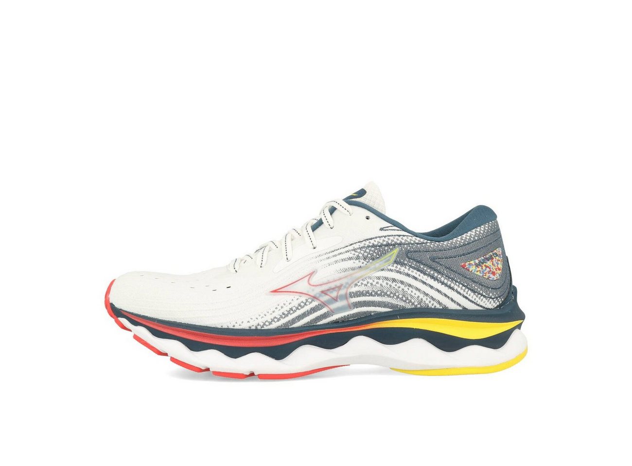 Mizuno Mizuno Wave Sky 6 Damen White Hibiscus Buttercup Langlaufschuhe Mizuno Mizuno Wave Sky 6 Damen White Hibiscus Buttercup Langlaufschuhe von Mizuno