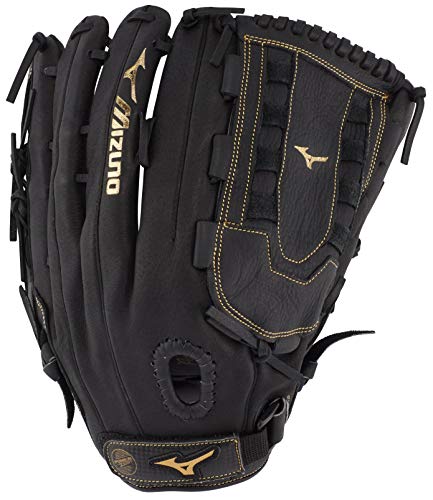 Mizuno Premier Series Slowpitch Softball Glove Handschuh, Schwarz-goldenes Schottenkaro-Netz, 35,6 cm von Mizuno