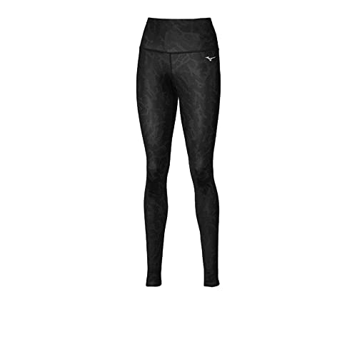 Mizuno Printed Running Tights Black M von Mizuno