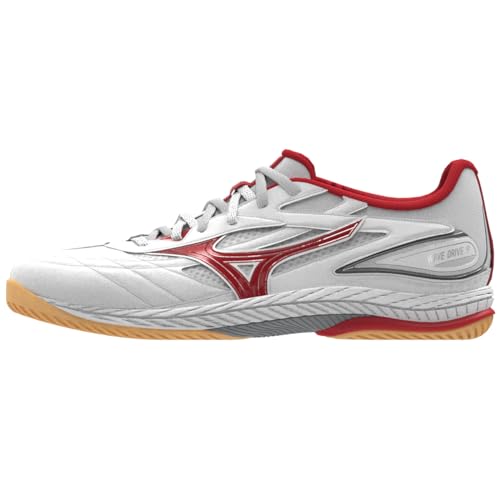 Mizuno Schuh Wave Drive 9, weiß/rot, 3,5 von Mizuno