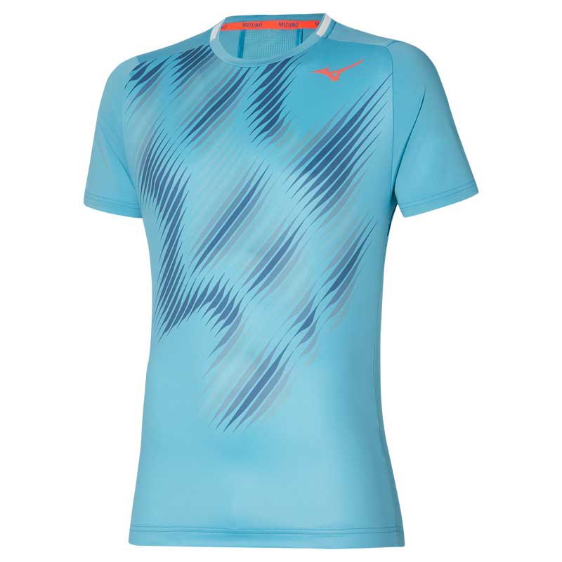 Mizuno Shadow Graphic Short Sleeve T-shirt Blau M Mann von Mizuno