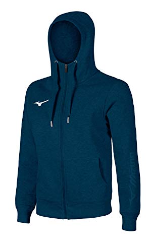 Mizuno Sweat Fz Hoodie Sweatshirt für Herren, Herren, Sweatshirts, 32EC8500, Marineblau, XL von Mizuno