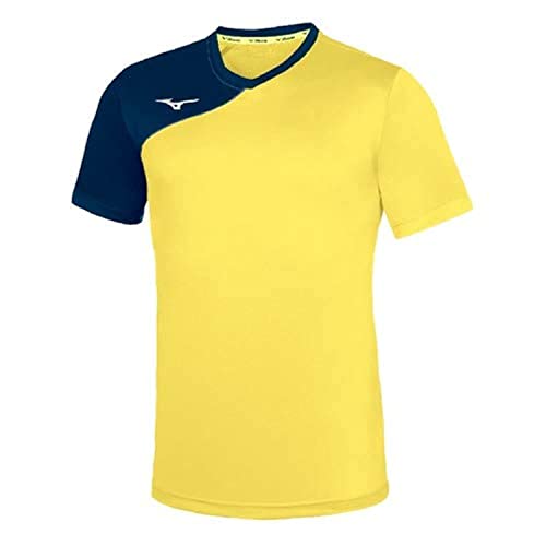 Mizuno Trad Shukyu Shirt für Herren, Herren, Unterhemd, P2EA763044, Gelb/Marineblau, M von Mizuno