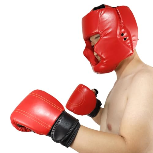 Mkiujhn Wrestling Gear Youth – Boxkopfbedeckung mit Stoßdämpfung – Gear Helm für Muay Thai, MMA, Grappling, Sparring, Karate, Taekwondo, Kampfsport von Mkiujhn