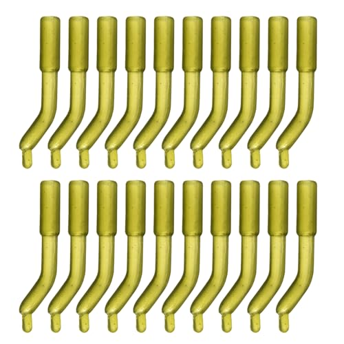 Mllepjdh 20 Stück/Packung See-Angelhaken-Hülsen, Haar-Rig-Ausrichtung, weiche Antitangeln, Kicker, Schnurausrichtungen, Hülsen-Set von Mllepjdh
