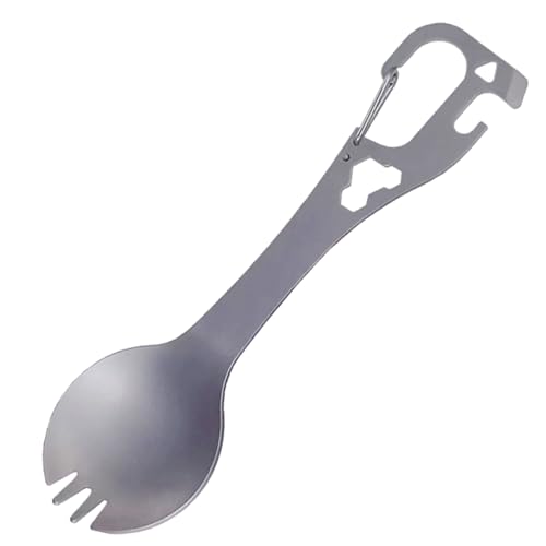 Mllepjdh 5-in-1 Utility Edelstahl Göffel Löffel Flaschenöffner Gabel Camping Utensil Multifunktions Outdoor Gabel Löffel Geschirr von Mllepjdh