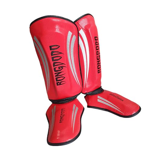 Mllepjdh Martial Art Schienbeinschützer Beinschoner mit Fußschutz für Erwachsene, Sparring-Beinfußschützer, Erwachsene, Sport, Schienbeinschoner von Mllepjdh