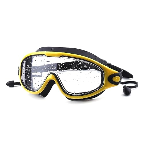 Mllepjdh Schwimmbrille mit großem Rahmen, beschlagfrei, flach, leicht, Schwimmbrille, Schnorcheln, Taucherbrille für Damen und Herren von Mllepjdh