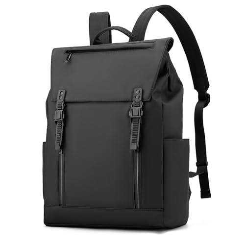 Wasserabweisender Rucksack mit Laptopfach, großes Fassungsvermögen, Computertasche, Tagesrucksack für den täglichen Gebrauch und Reisen, Schwarz von Mllepjdh